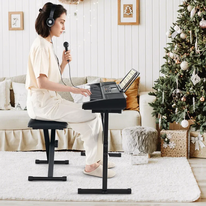 Gbruno Store 61-Key Portable Electronic Keyboard Piano With Stand And Stool