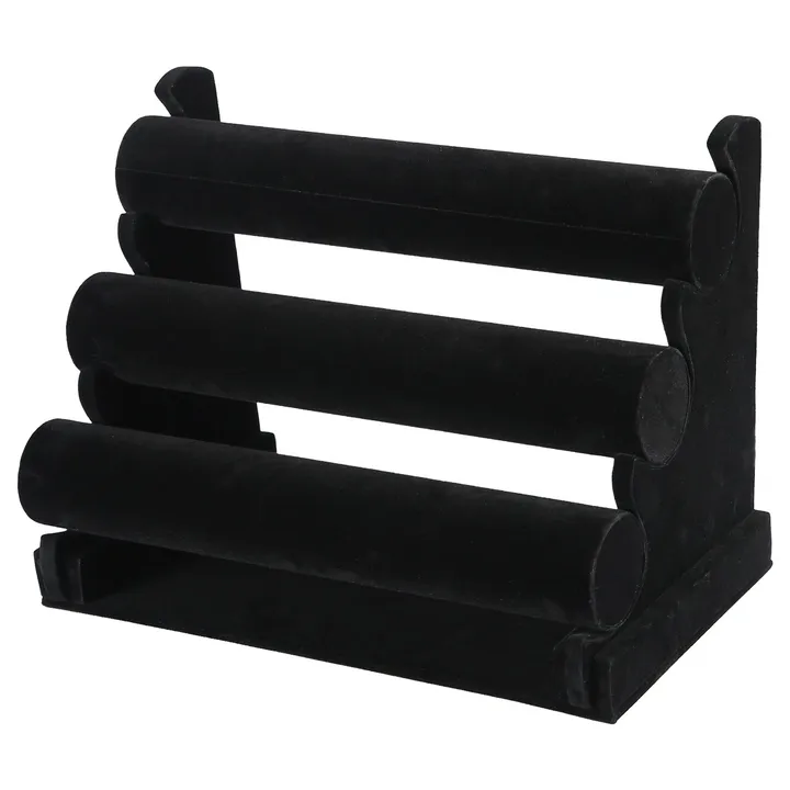 Gamba Beauty 3-Tier Velvet Jewelry Stand Removable Bracelet Holder Jewelry Rack