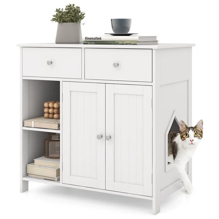 Gbruno Store Hidden Cat Washroom Side Cabinet