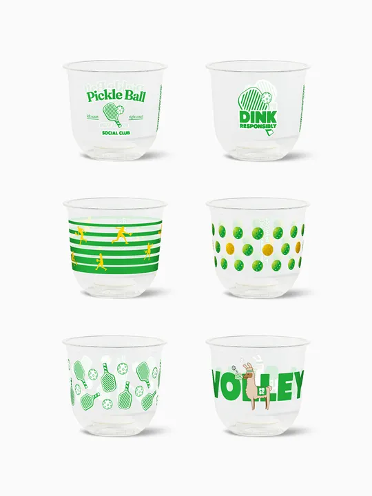 TOSSWARE Pickleball Social Club - Natural 12oz Arc -  No Lid