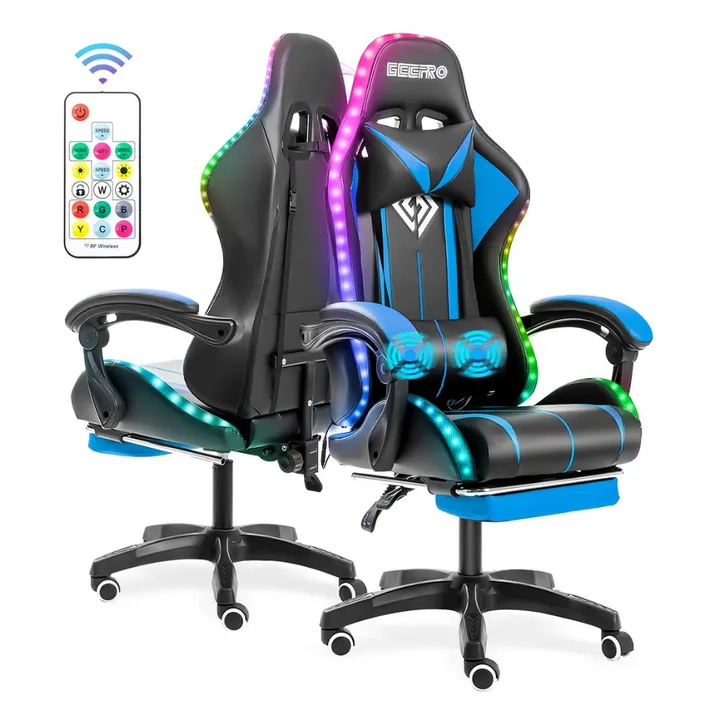 Onetify Gaming LED Massage Chair With Footrest