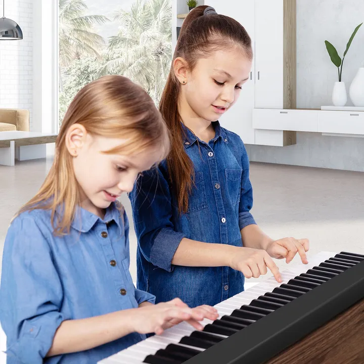 Gbruno Store 61 Key Folding Piano Keyboard With Full Size Keys And Music Stand