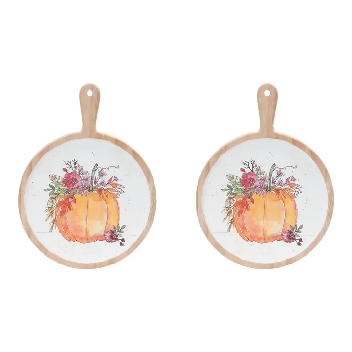 Melrose International Watercolor Pumpkin Cutting Board
