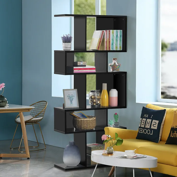 Directdeals 5 Cubes Ladder Shelf Corner Bookshelf Display Rack Bookcase