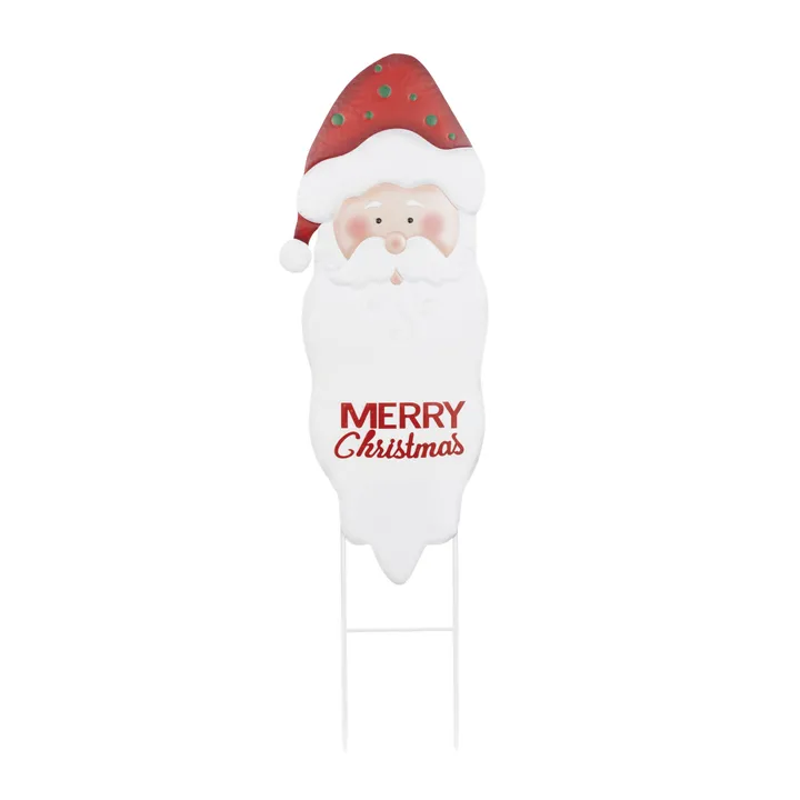 Melrose International Merry Christmas Santa Stake