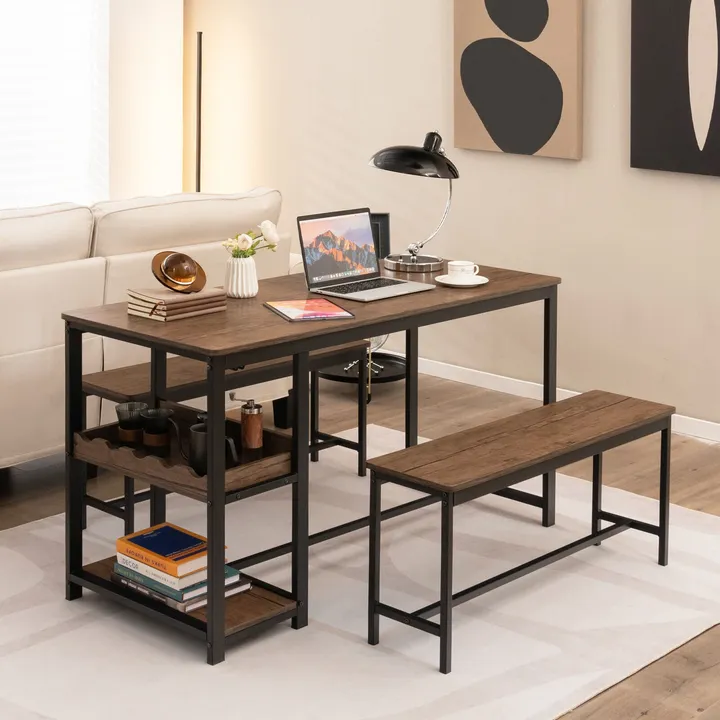 Directdeals Dining Table Set For 4 With Wine Rack