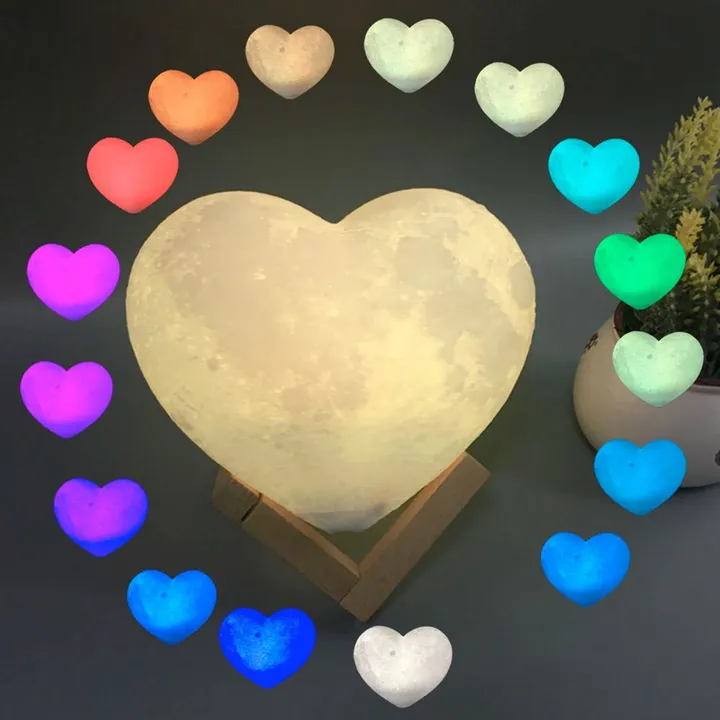 Onetify Heart Shape Touch Control Moon Glowing LED Lamp
