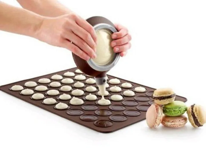 Onetify Silicone Macaroon Pastry Oven Baking Mold Set 48 Slots