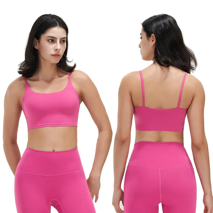 Gamba Beauty Women Strap Sport Bras Padded Strappy Crop