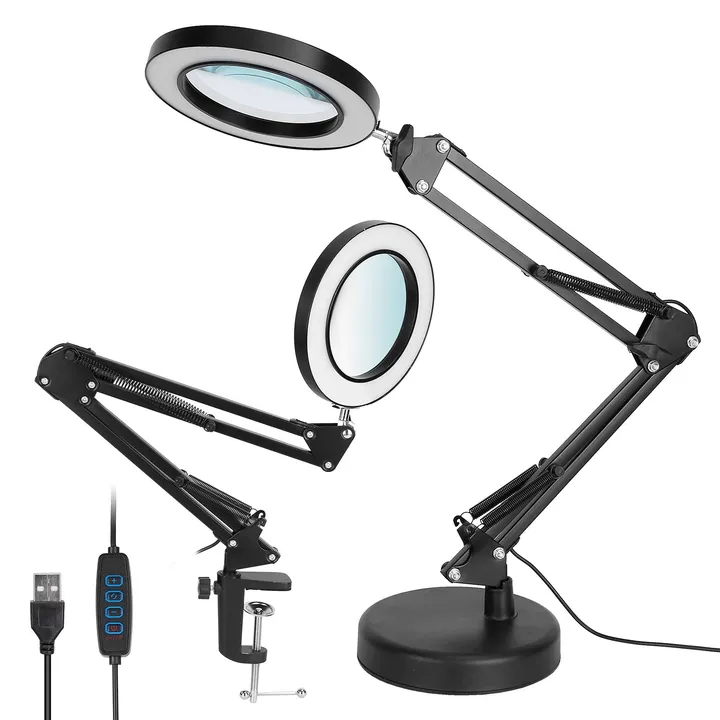 Directdeals 2-in-1 LED Magnifier Desk Lamp 8x Magnifying Glass
