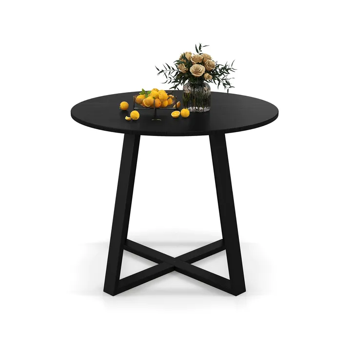 Directdeals Mid-Century Round Dining Table With Pedestal Base For Dining Room