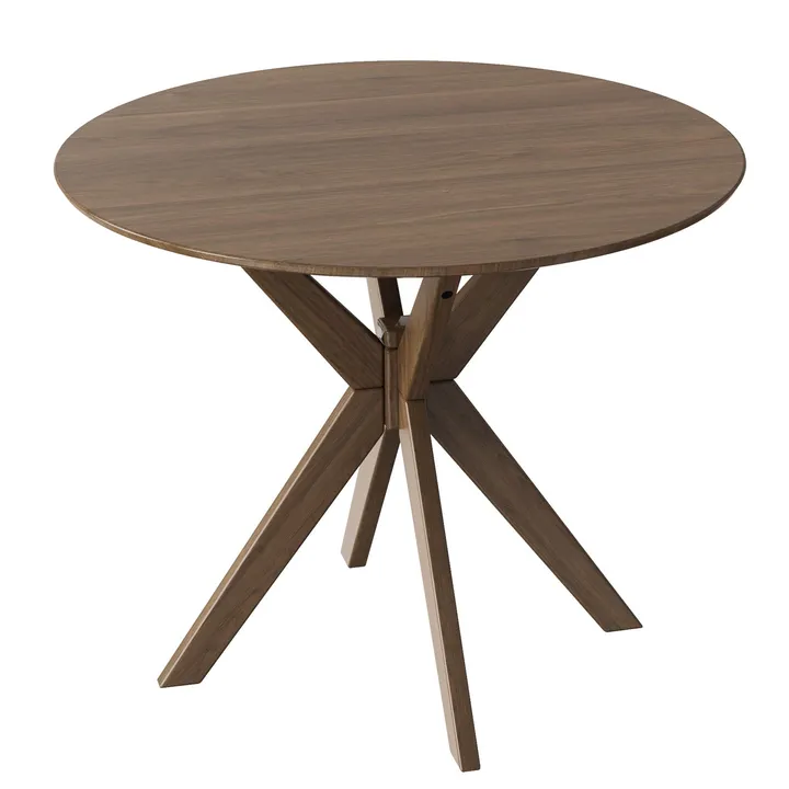 Directdeals Round Wood Dining Table With Intersecting Pedestal Base