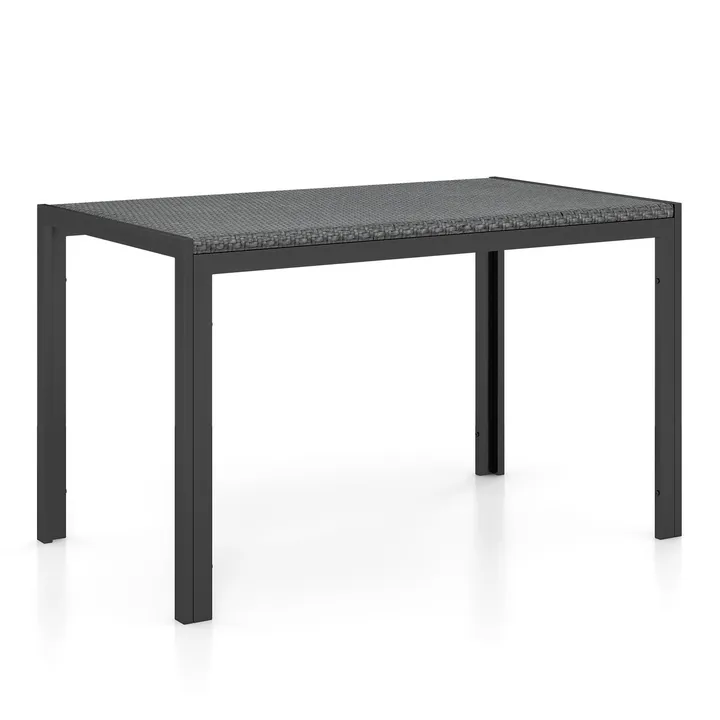 Directdeals Wicker Dining Table Patio Rectangular Rattan Table