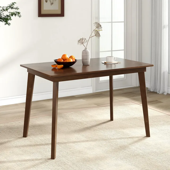 Directdeals Wooden Dining Table With Rubber Wood Legs For 4 People