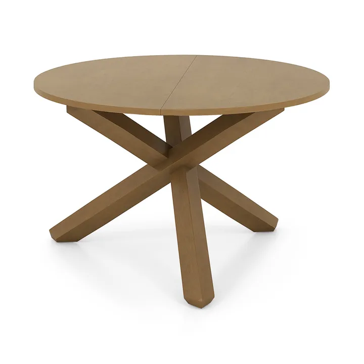 Directdeals Round Dining Table With Solid Acacia Wood Legs For 4-6 Person